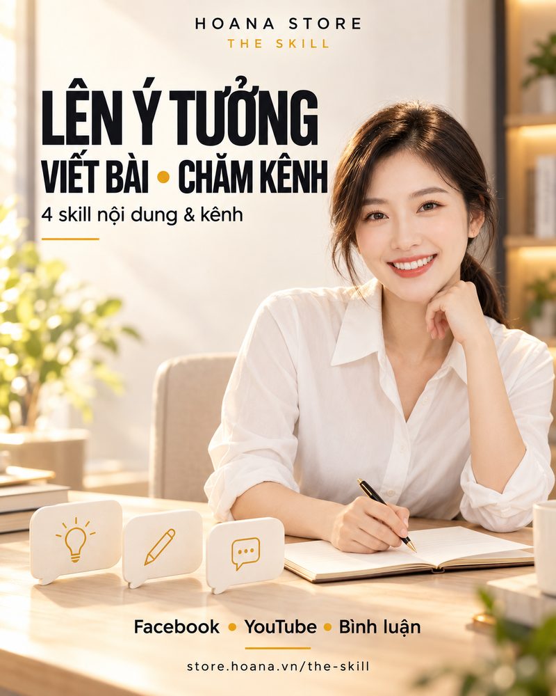 Skill nội dung — lên ý tưởng, viết bài, chăm kênh